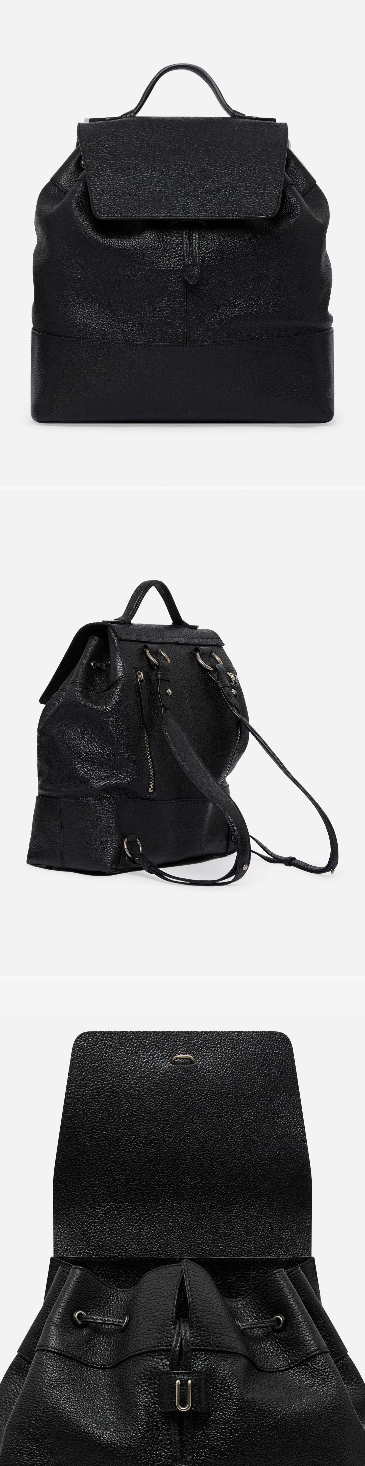 BLACK_GLIDE_BULL_CALFSKIN_BACKPACK - Acc - 3 x Shots - Front + Side + Detail