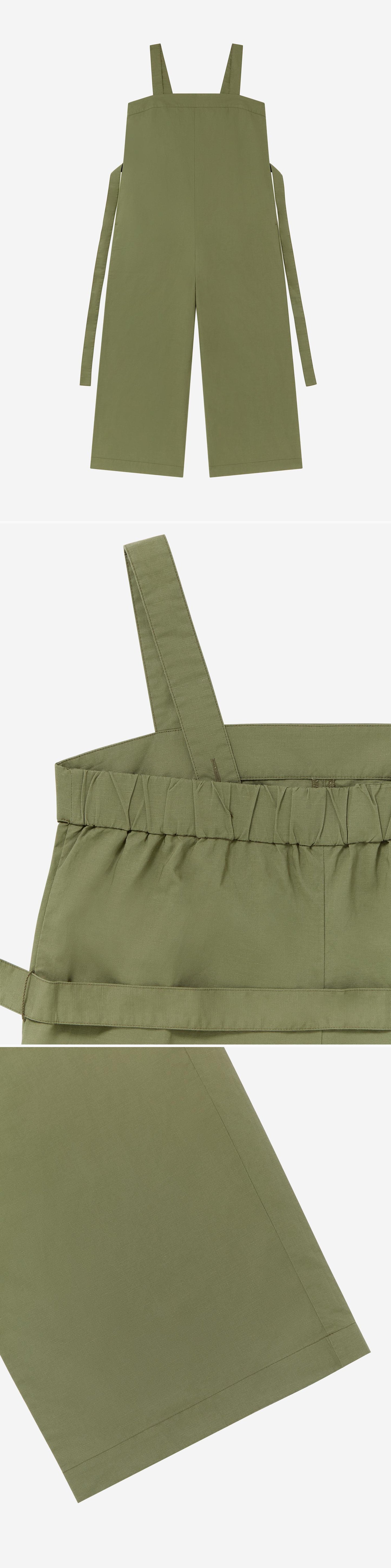 GREEN_JUMPSUIT - Flat Lay - 3 x Shots - Front + Detail A + Detail B