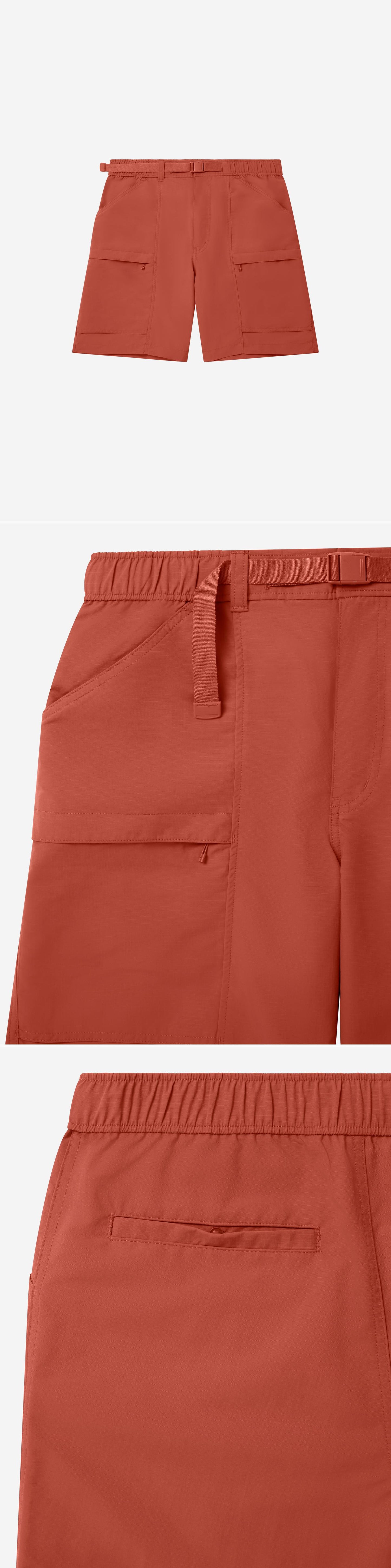 ORANGE_SHORT - Flat Lay - 3 x Shots - Front + Detail A + Detail B