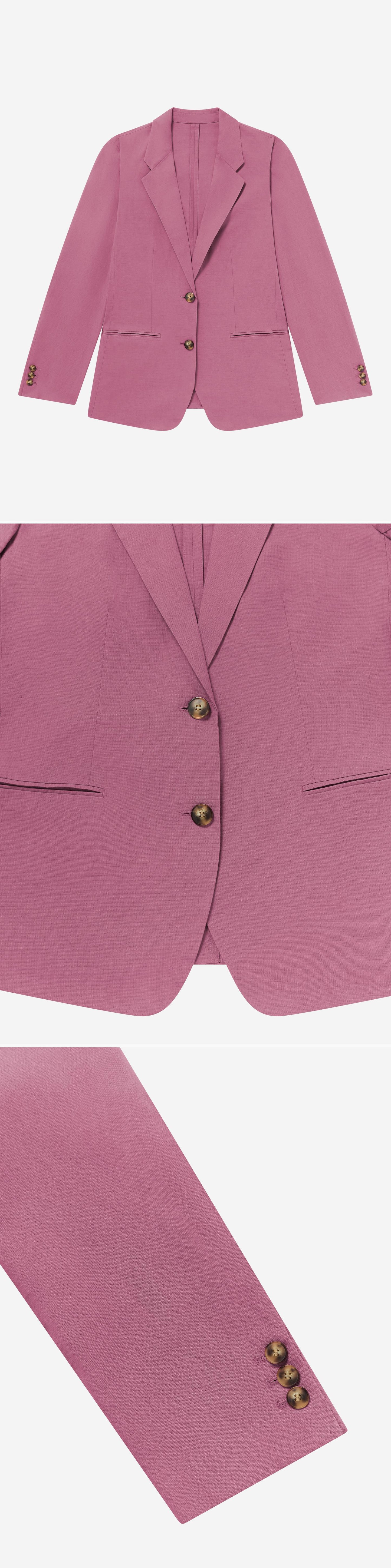 PINK_BLAZER - Flat Lay - 3 x Shots - Front + Detail A + Detail B
