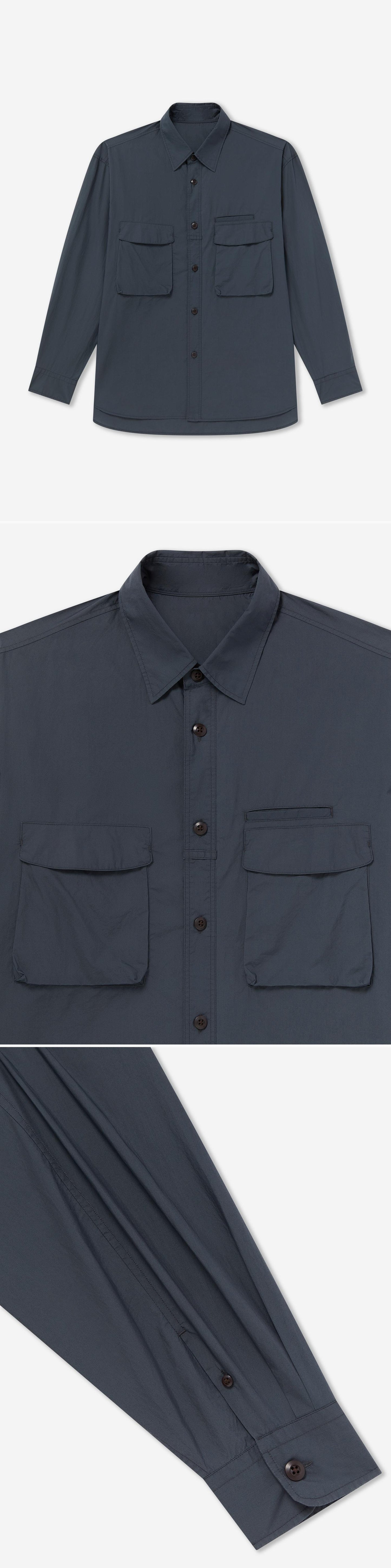 POCKET_SHIRT - Flat Lay - 3 x Shots - Front + Detail A + Detail B