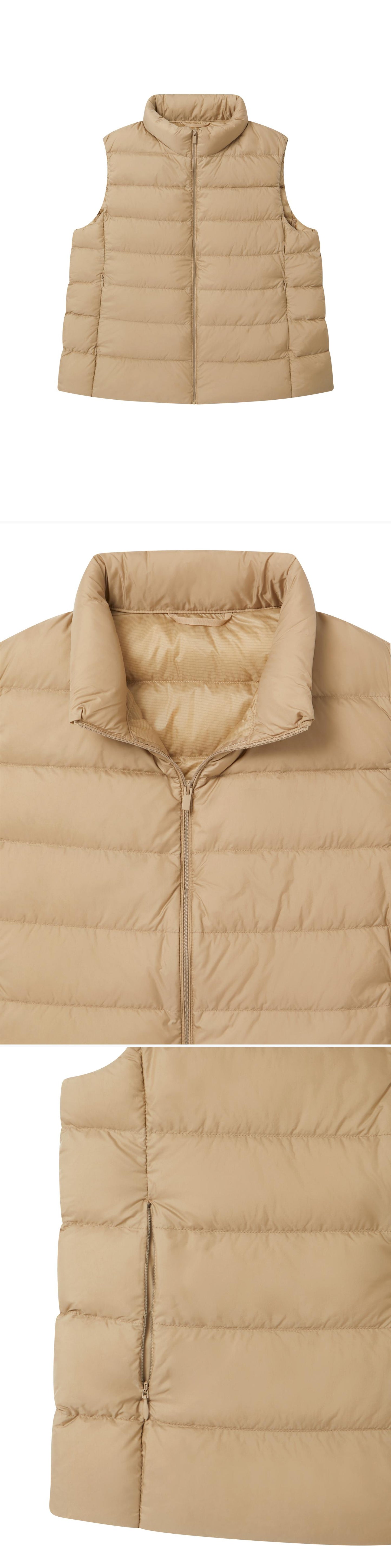 BEIGE_GILLET - Flat Lay - 3 x Shots - Front + Detail A + Detail B