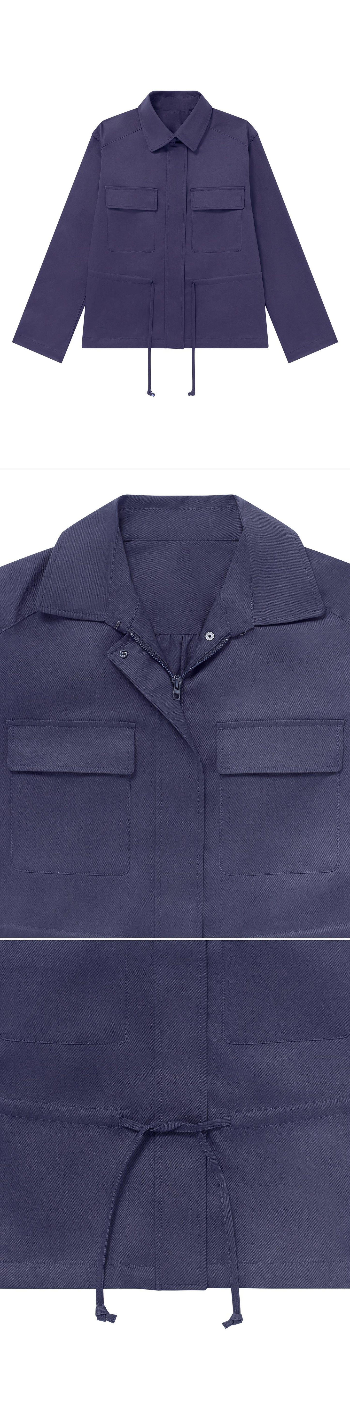 BLUE_JACKET - Flat Lay - 3 x Shots - Front + Detail A + Detail B