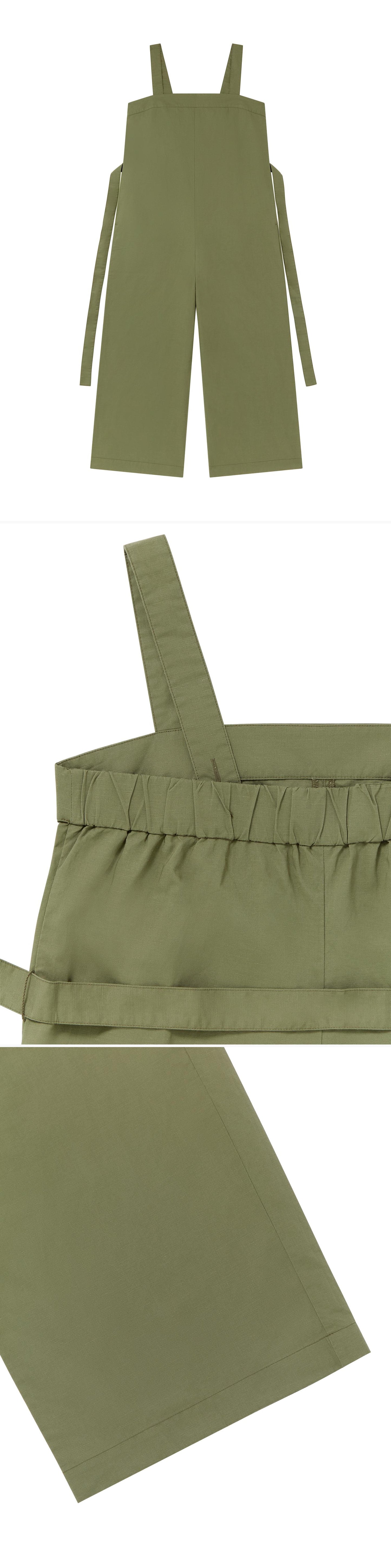 GREEN_JUMPSUIT - Flat Lay - 3 x Shots - Front + Detail A + Detail B