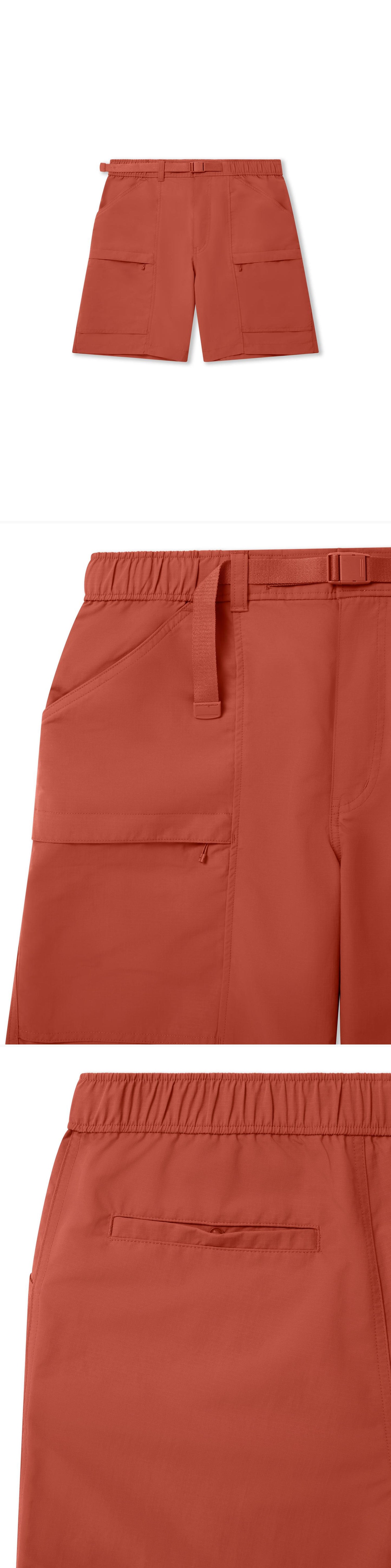 ORANGE_SHORT - Flat Lay - 3 x Shots - Front + Detail A + Detail B