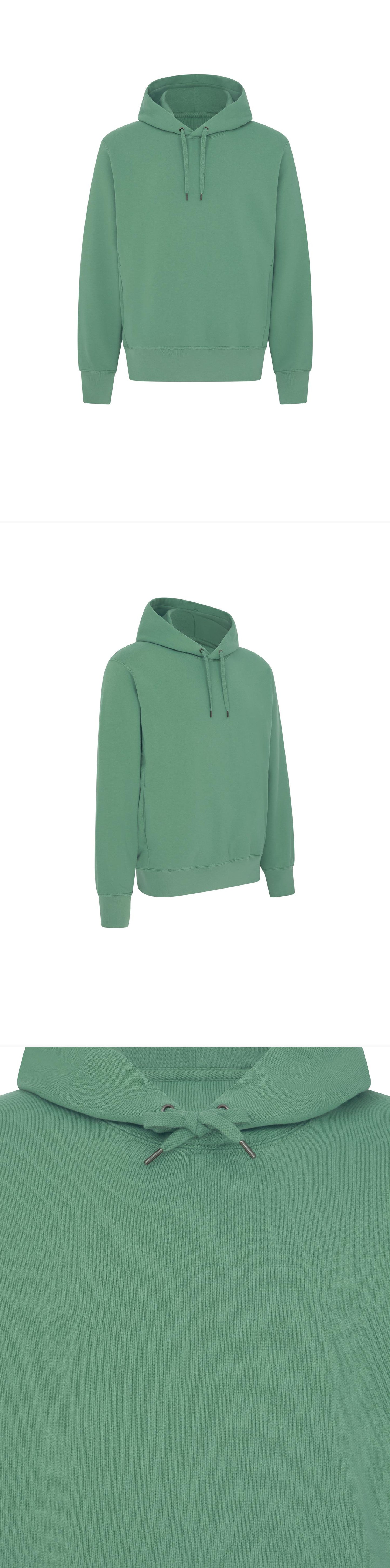 GREEN_HOODIE - Mannequin - 3 x Shots - Front + Angle + Detail A