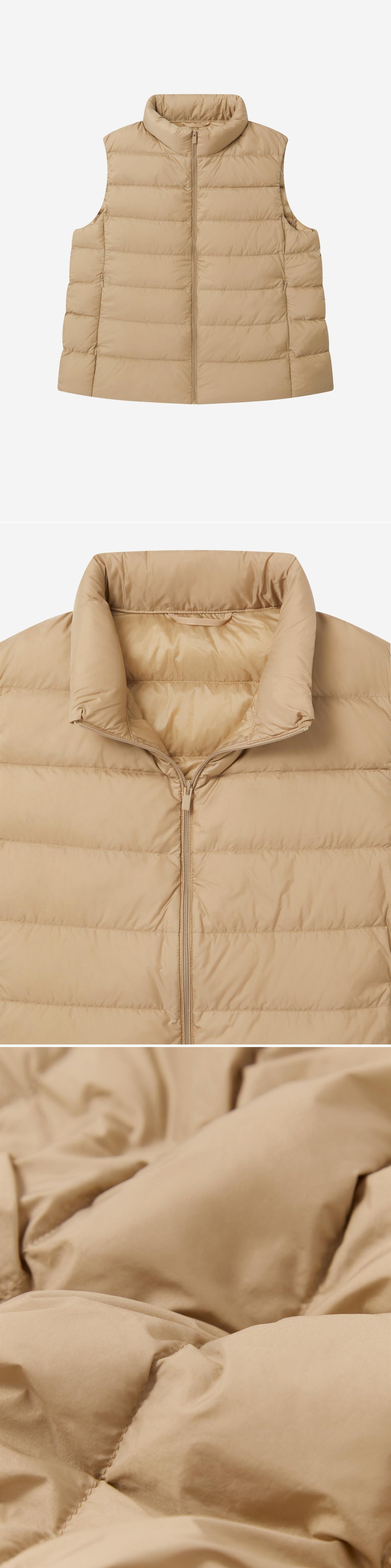 BEIGE_GILLET - Flat Lay - 3 x Shots - Front + Detail A + Detail C
