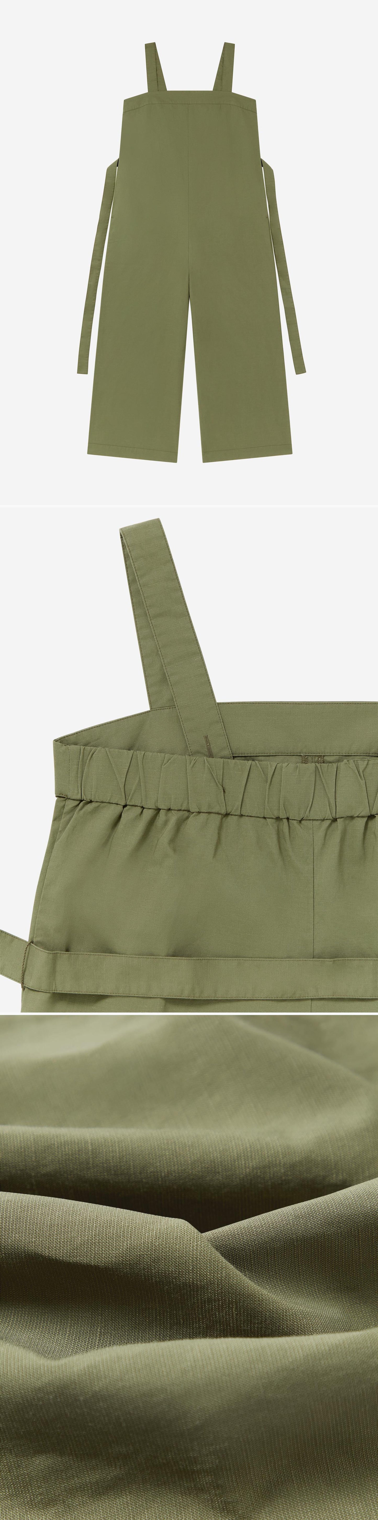 GREEN_JUMPSUIT - Flat Lay - 3 x Shots - Front + Detail A + Detail C