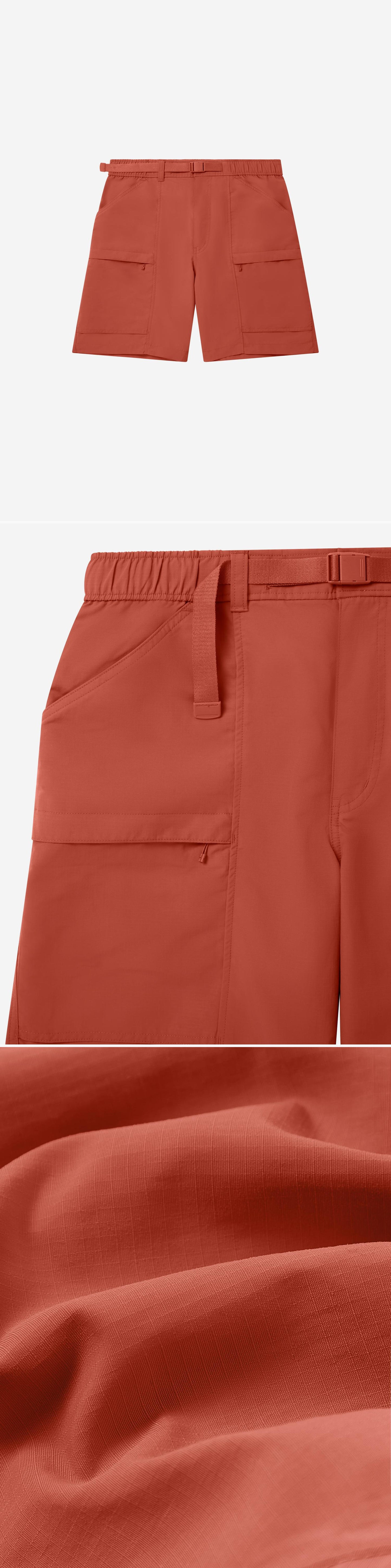 ORANGE_SHORT - Flat Lay - 3 x Shots - Front + Detail A + Detail C