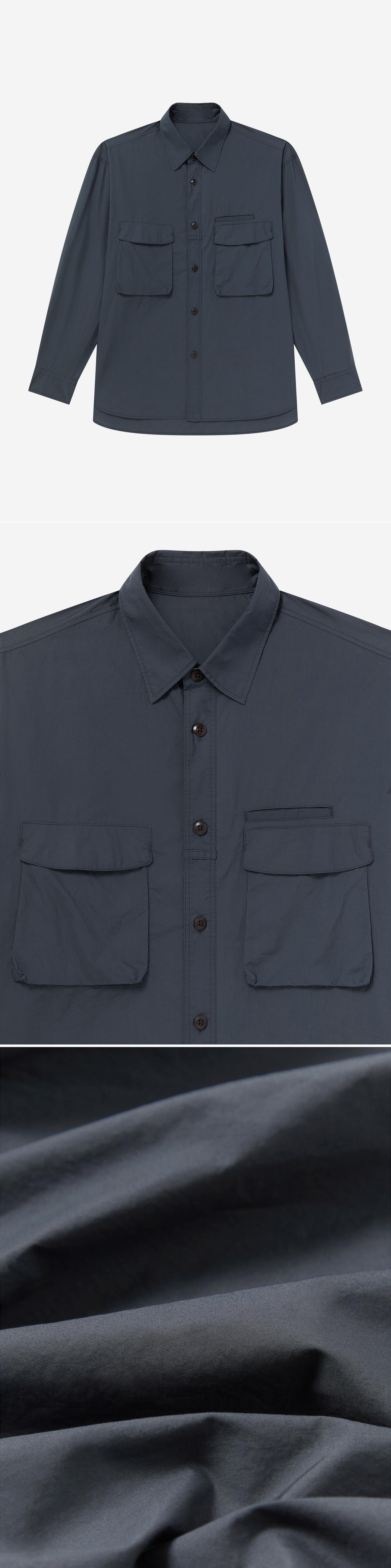 POCKET_SHIRT - Flat Lay - 3 x Shots - Front + Detail A + Detail C