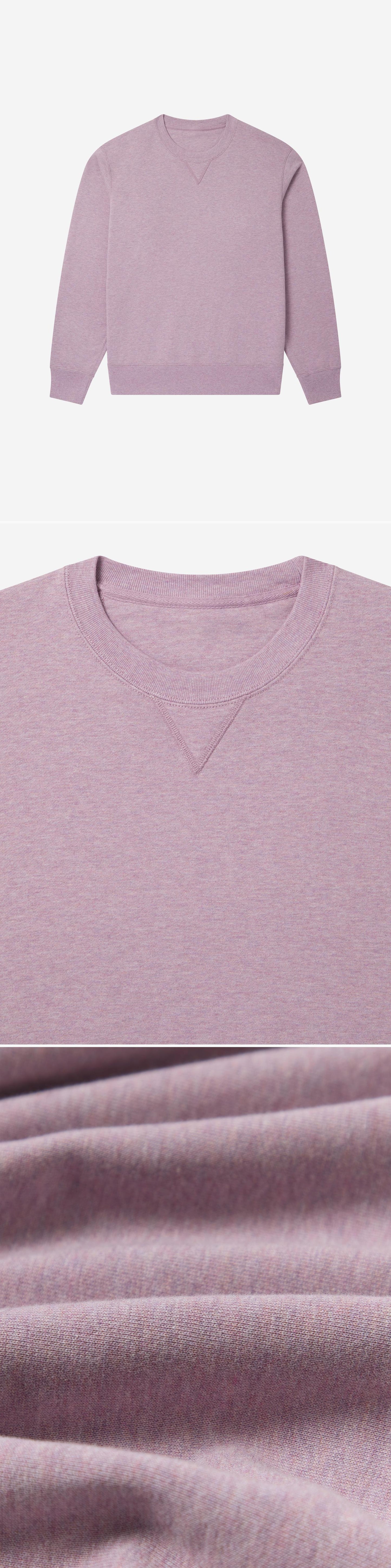 PURPLE_SWEATSHIRT - Flat Lay - 3 x Shots - Front + Detail A + Detail C