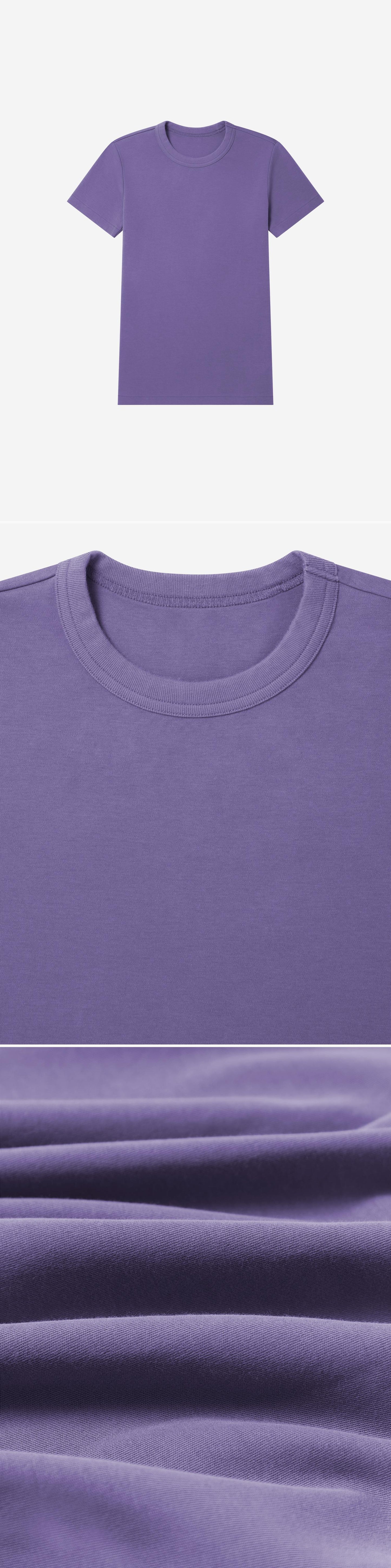 PURPLE_TSHIRT - Flat Lay - 3 x Shots - Front + Detail A + Detail C