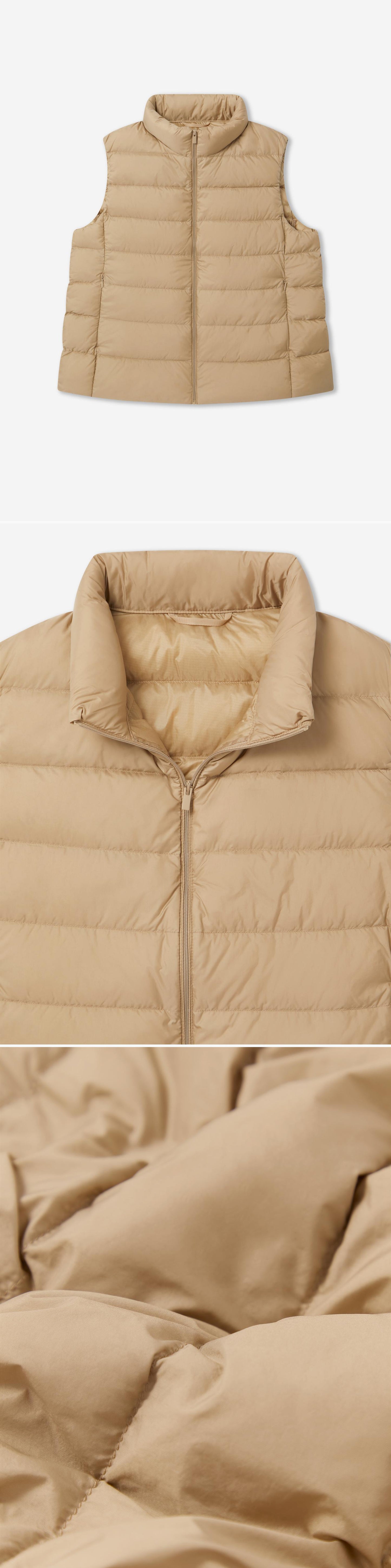 BEIGE_GILLET - Flat Lay - 3 x Shots - Front + Detail A + Detail C