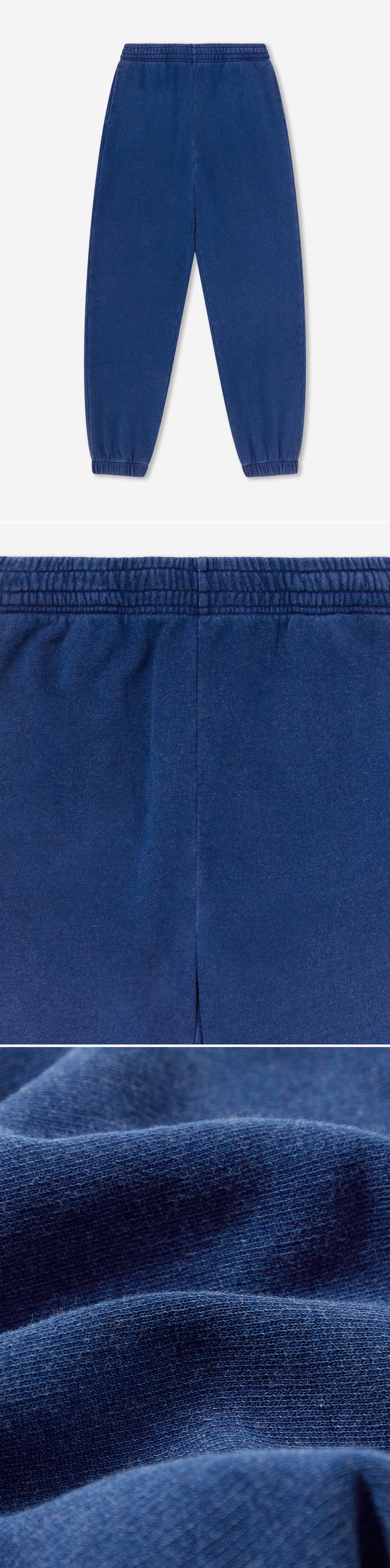 BLUE_JOGGERS - Flat Lay - 3 x Shots - Front + Detail A + Detail C