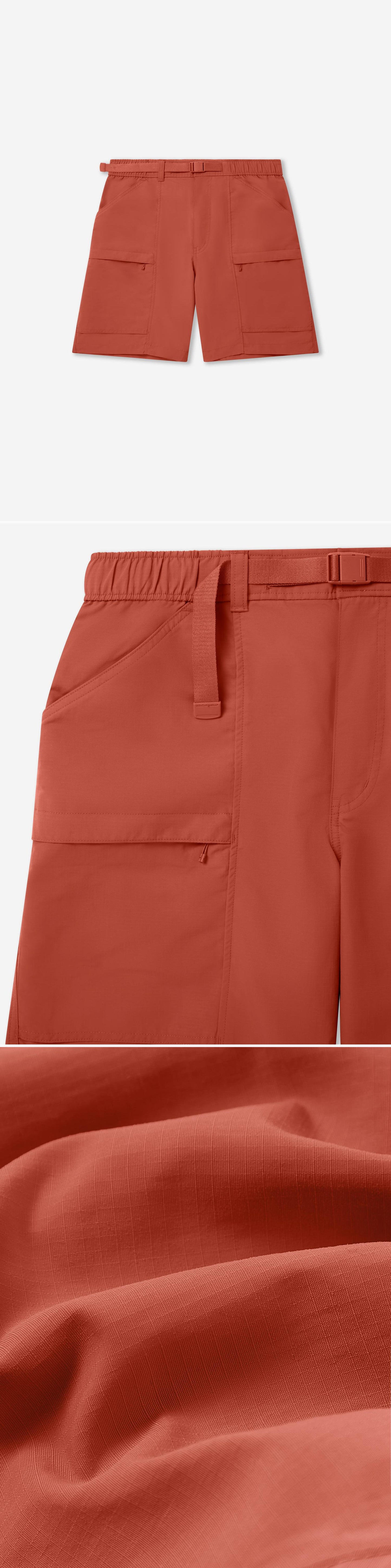 ORANGE_SHORT - Flat Lay - 3 x Shots - Front + Detail A + Detail C