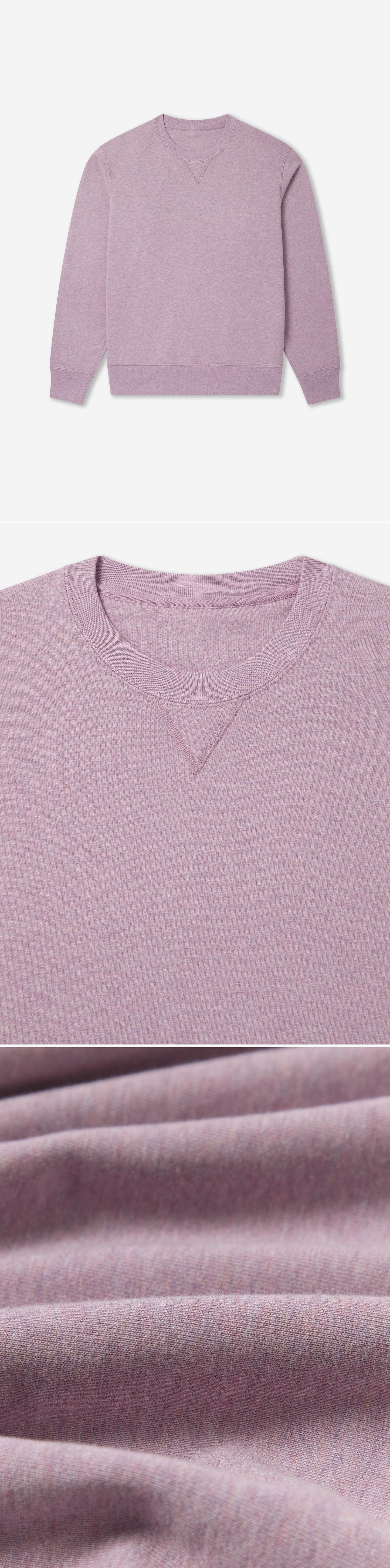 PURPLE_SWEATSHIRT - Flat Lay - 3 x Shots - Front + Detail A + Detail C