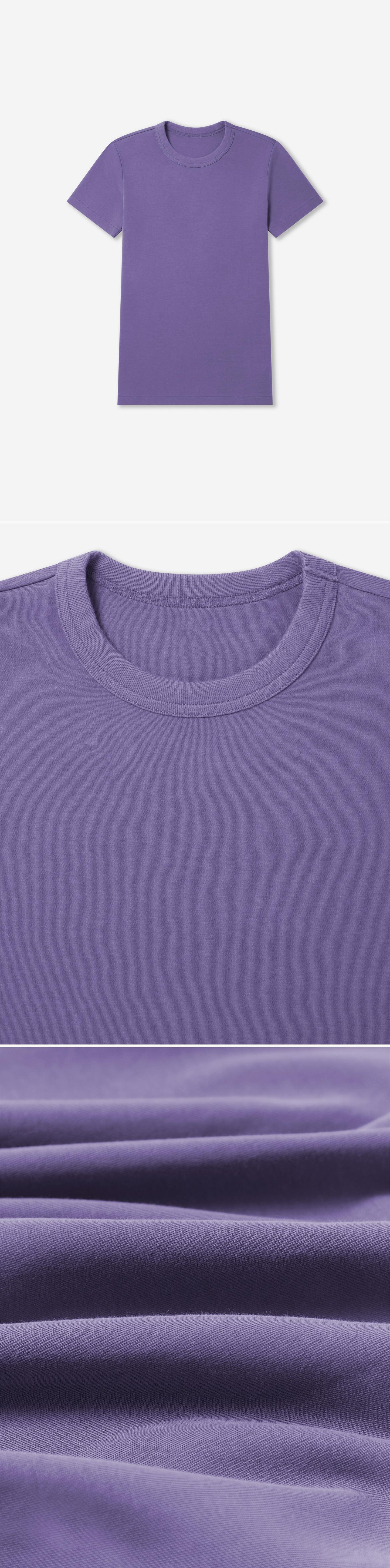 PURPLE_TSHIRT - Flat Lay - 3 x Shots - Front + Detail A + Detail C