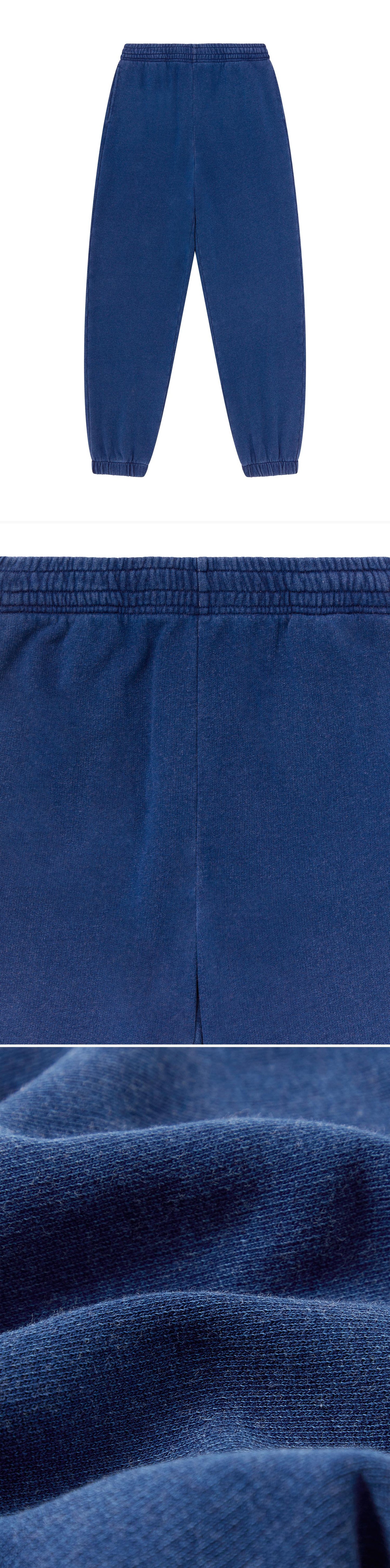 BLUE_JOGGERS - Flat Lay - 3 x Shots - Front + Detail A + Detail C