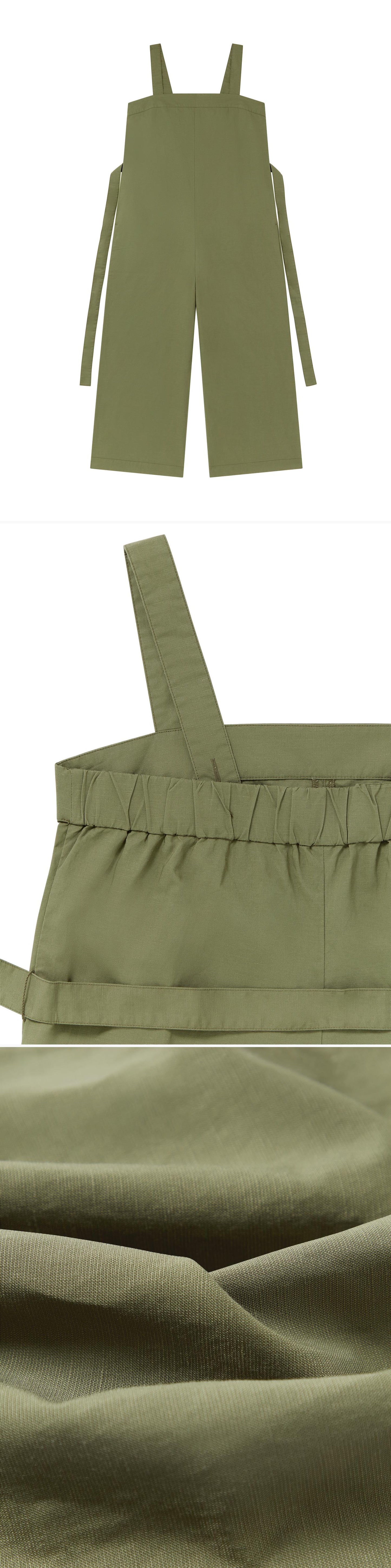 GREEN_JUMPSUIT - Flat Lay - 3 x Shots - Front + Detail A + Detail C