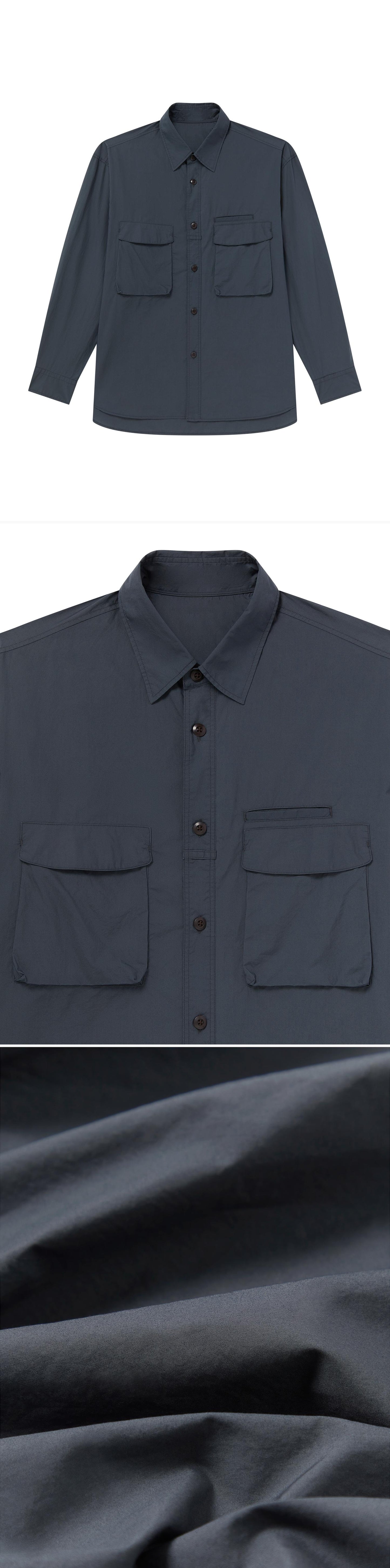 POCKET_SHIRT - Flat Lay - 3 x Shots - Front + Detail A + Detail C