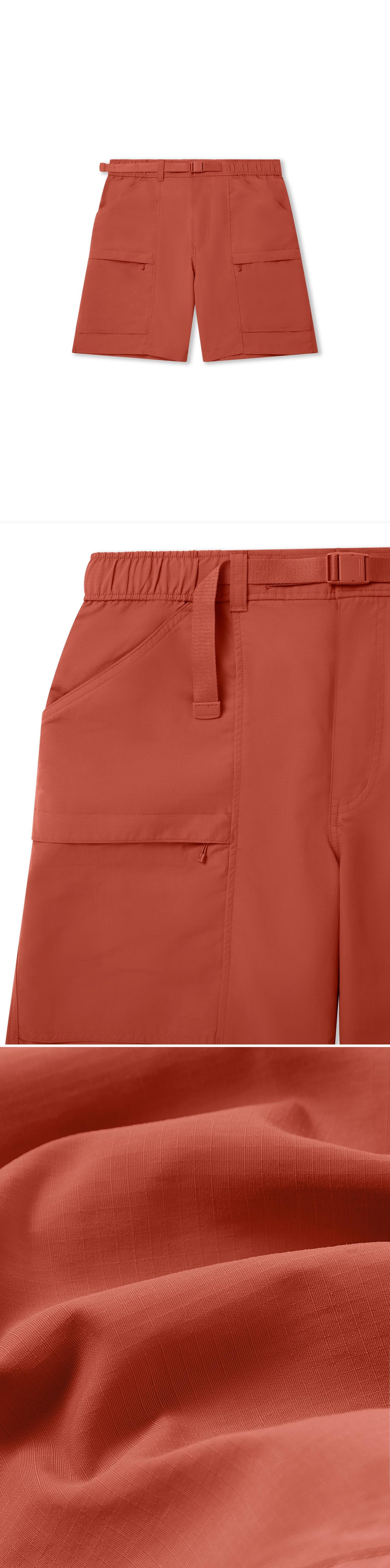 ORANGE_SHORT - Flat Lay - 3 x Shots - Front + Detail A + Detail C