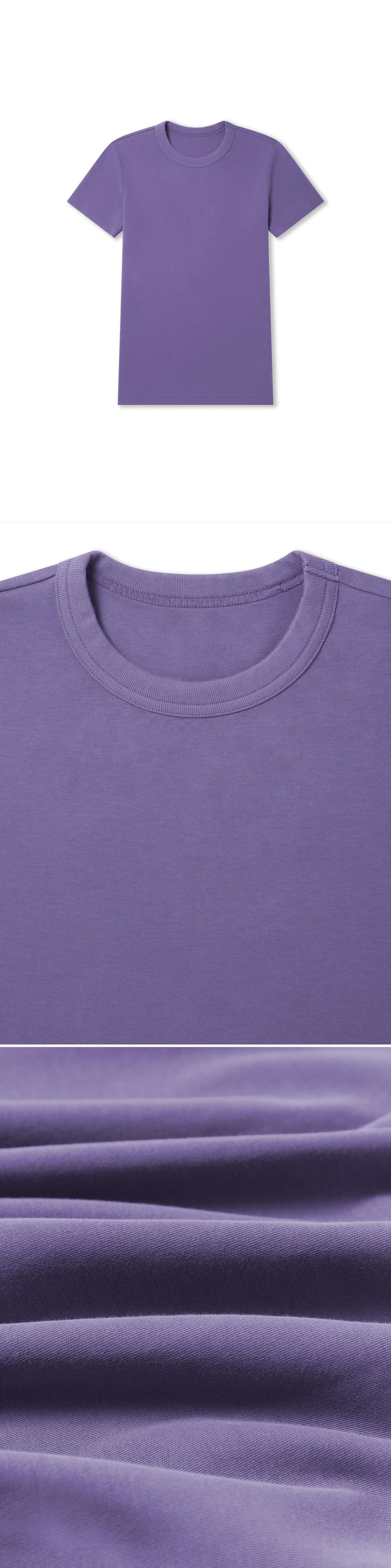 PURPLE_TSHIRT - Flat Lay - 3 x Shots - Front + Detail A + Detail C