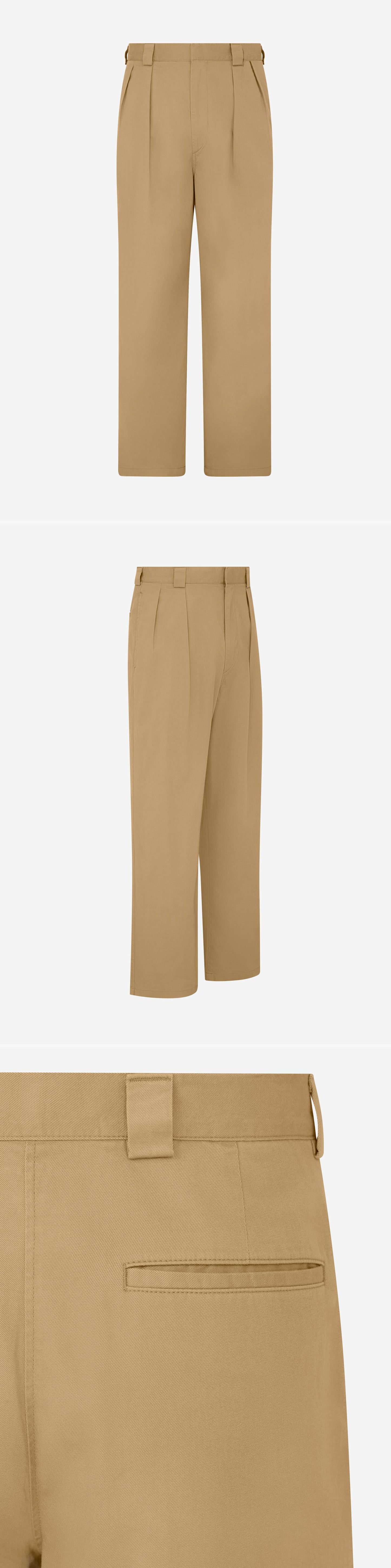 TAN_WIDELEG_TROUSER - Mannequin - 3 x Shots - Front + Angle + Detail B
