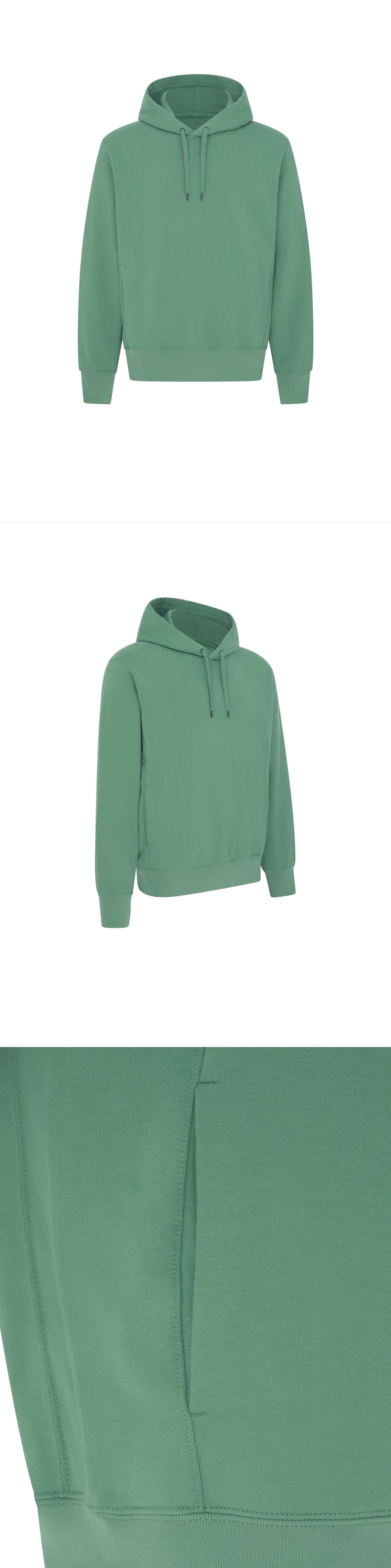 GREEN_HOODIE - Mannequin - 3 x Shots - Front + Angle + Detail B