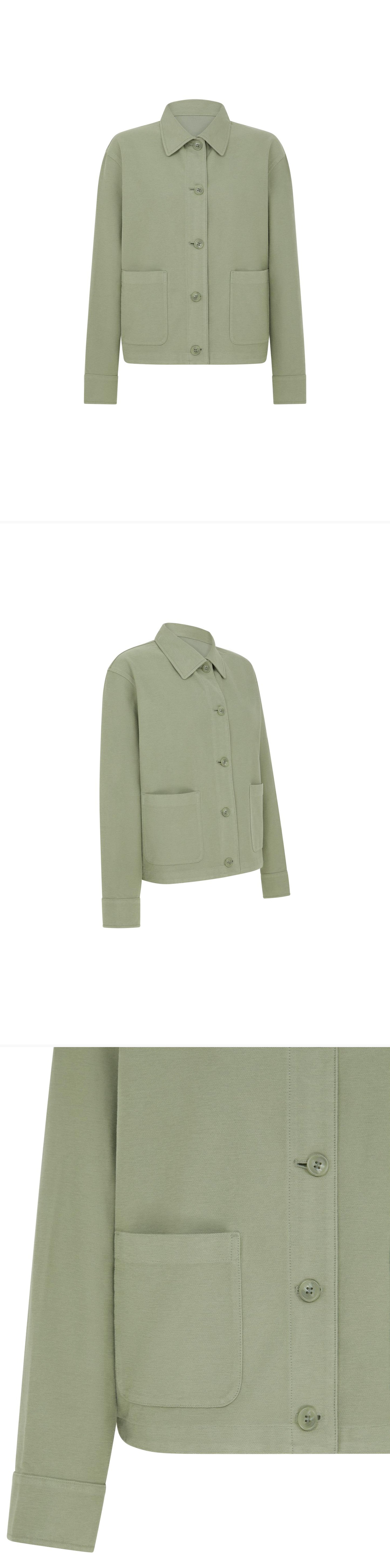 GREEN_OVERSHIRT - Mannequin - 3 x Shots - Front + Angle + Detail B