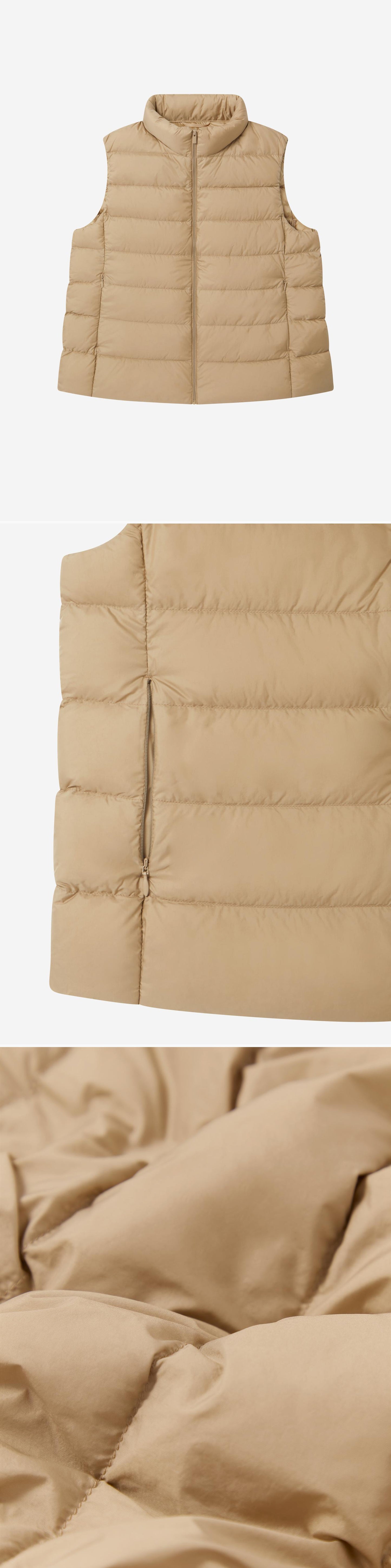 BEIGE_GILLET - Flat Lay - 3 x Shots - Front + Detail B + Detail C
