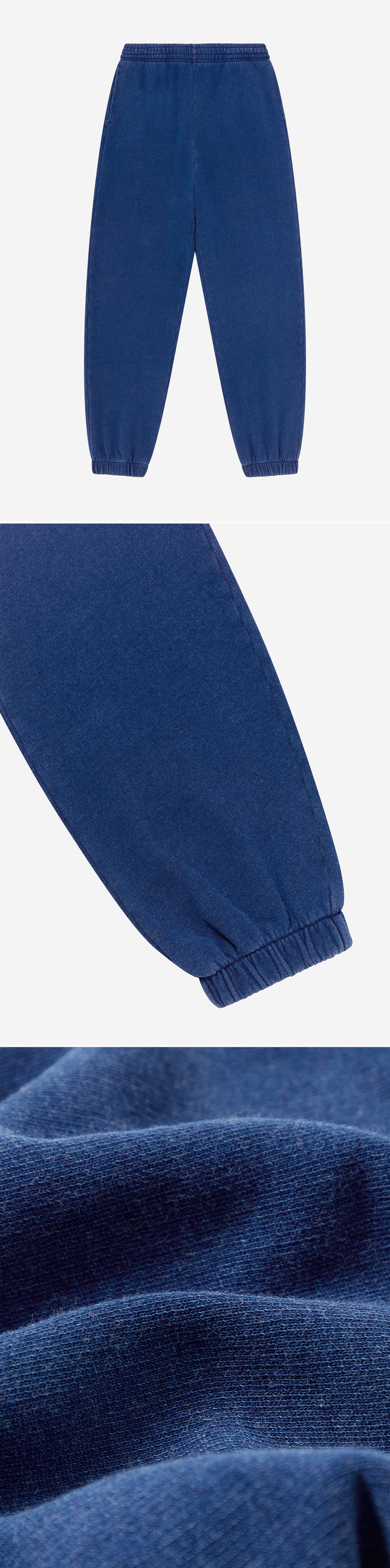 BLUE_JOGGERS - Flat Lay - 3 x Shots - Front + Detail B + Detail C