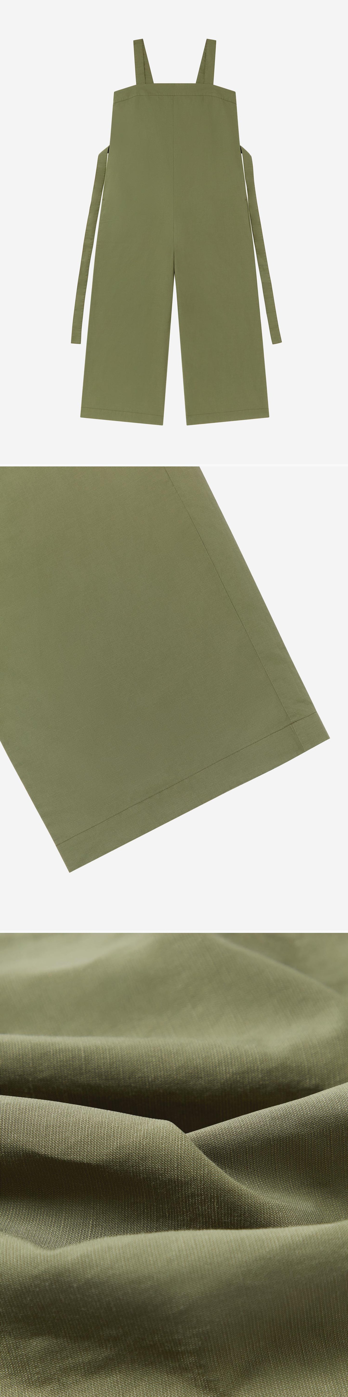 GREEN_JUMPSUIT - Flat Lay - 3 x Shots - Front + Detail B + Detail C