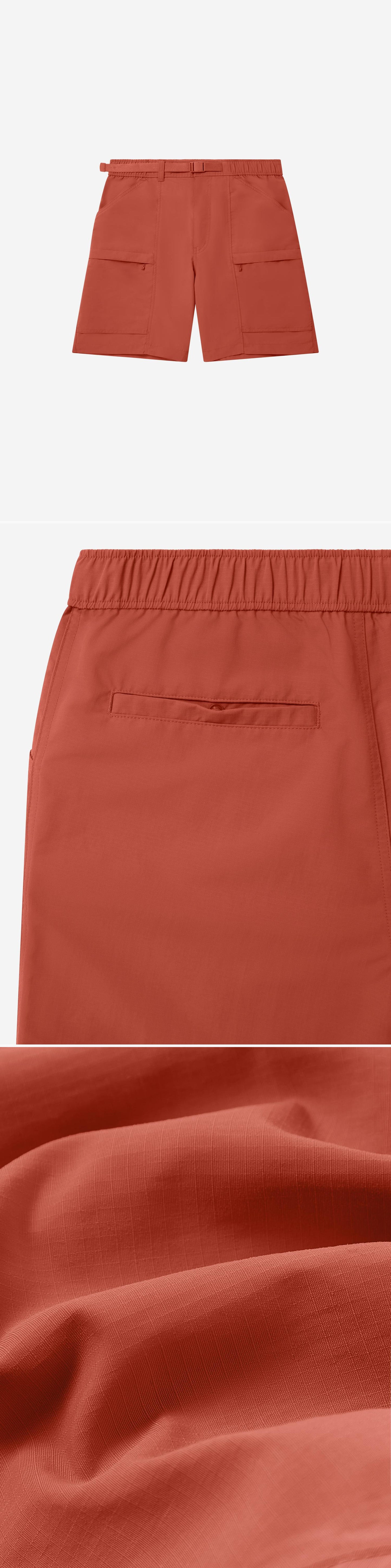 ORANGE_SHORT - Flat Lay - 3 x Shots - Front + Detail B + Detail C