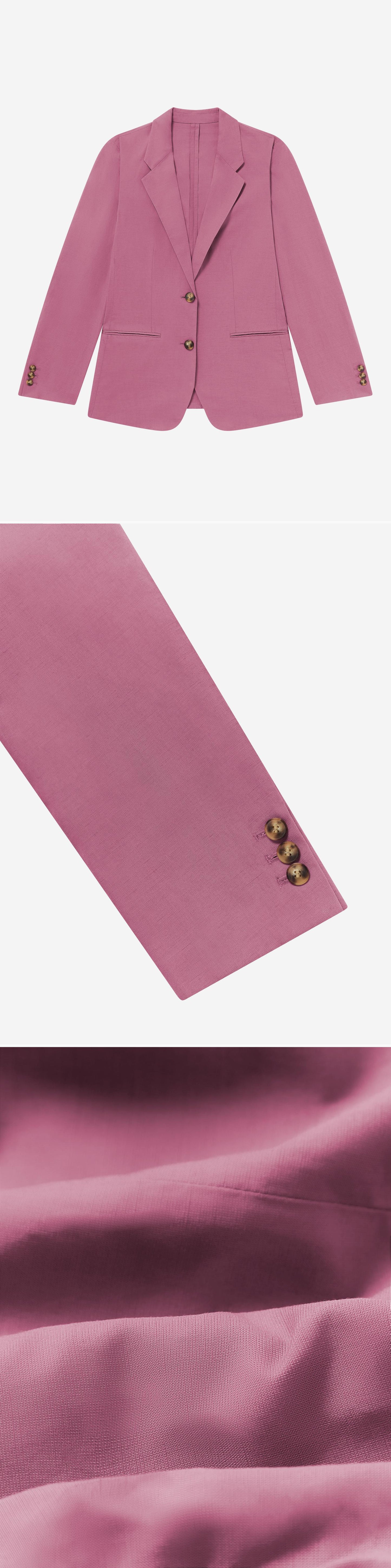 PINK_BLAZER - Flat Lay - 3 x Shots - Front + Detail B + Detail C
