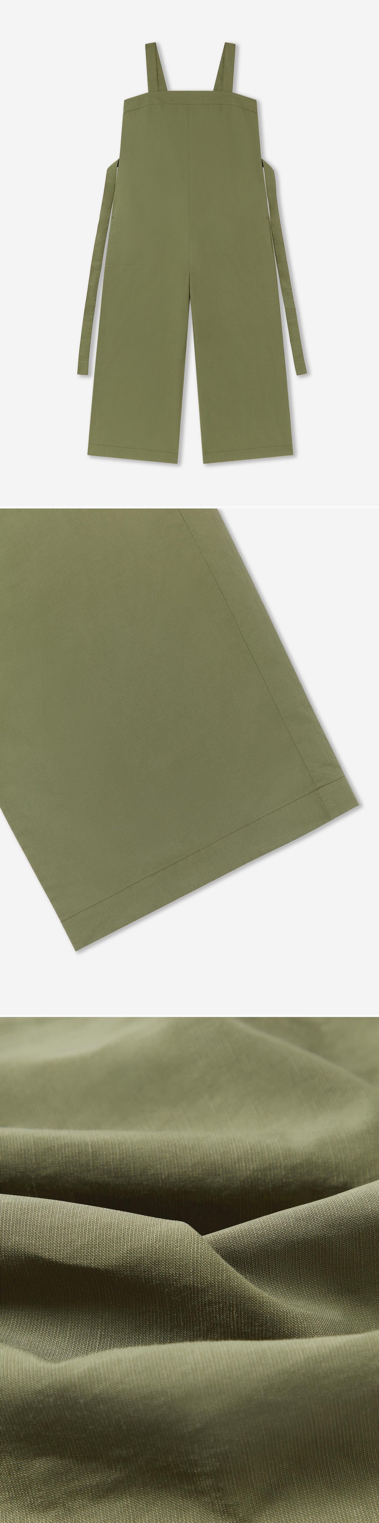 GREEN_JUMPSUIT - Flat Lay - 3 x Shots - Front + Detail B + Detail C