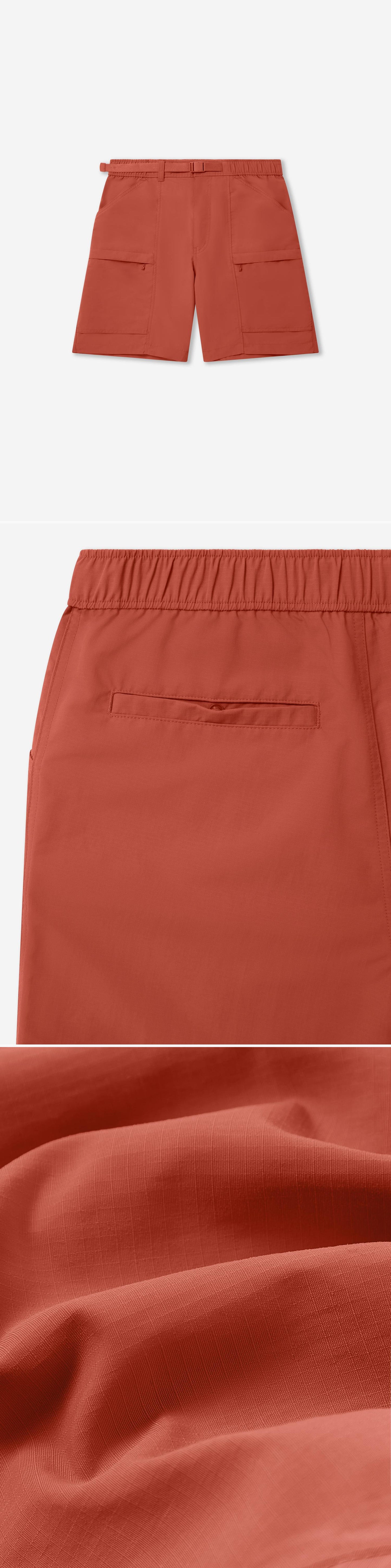 ORANGE_SHORT - Flat Lay - 3 x Shots - Front + Detail B + Detail C