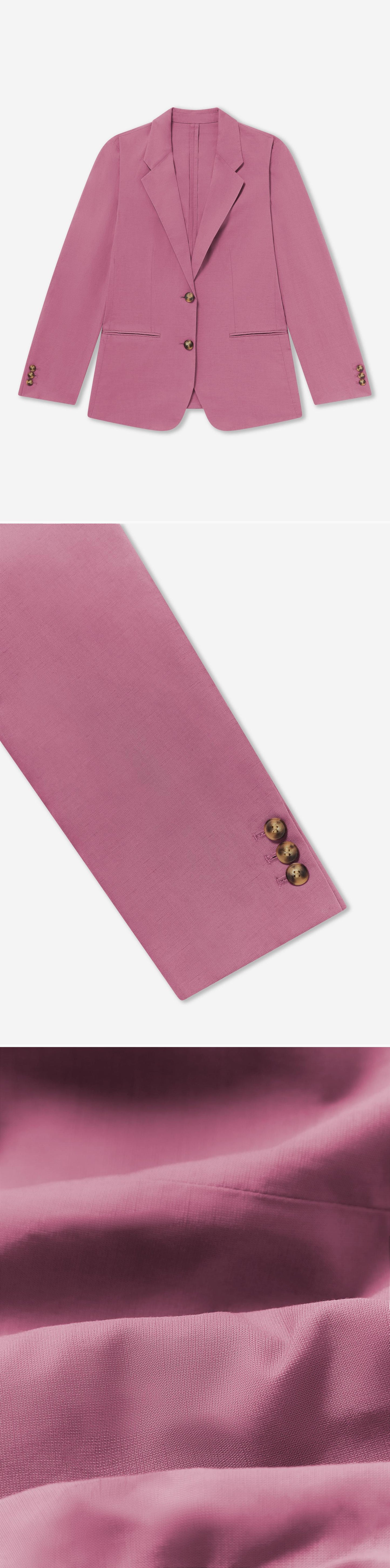 PINK_BLAZER - Flat Lay - 3 x Shots - Front + Detail B + Detail C