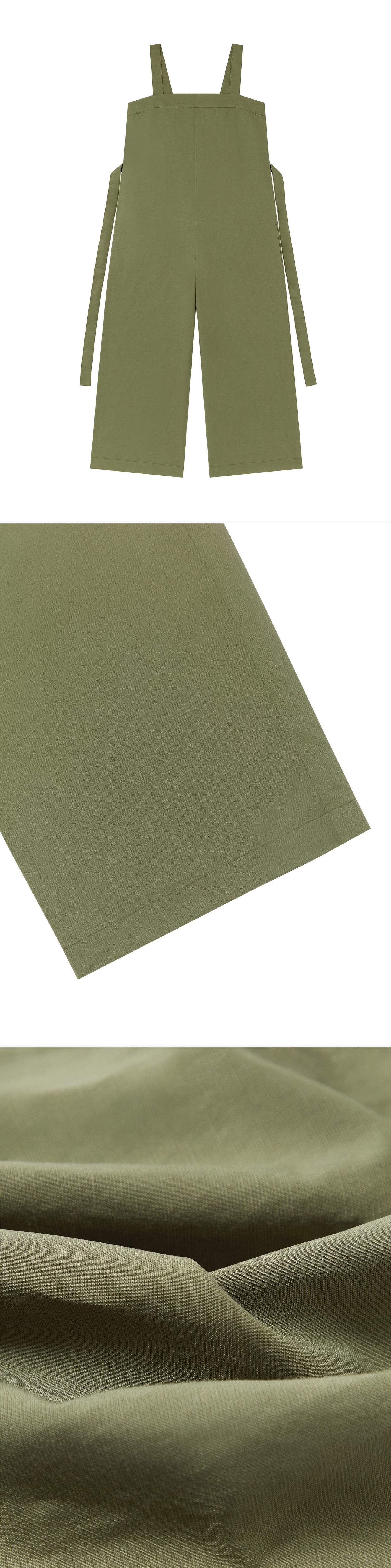 GREEN_JUMPSUIT - Flat Lay - 3 x Shots - Front + Detail B + Detail C