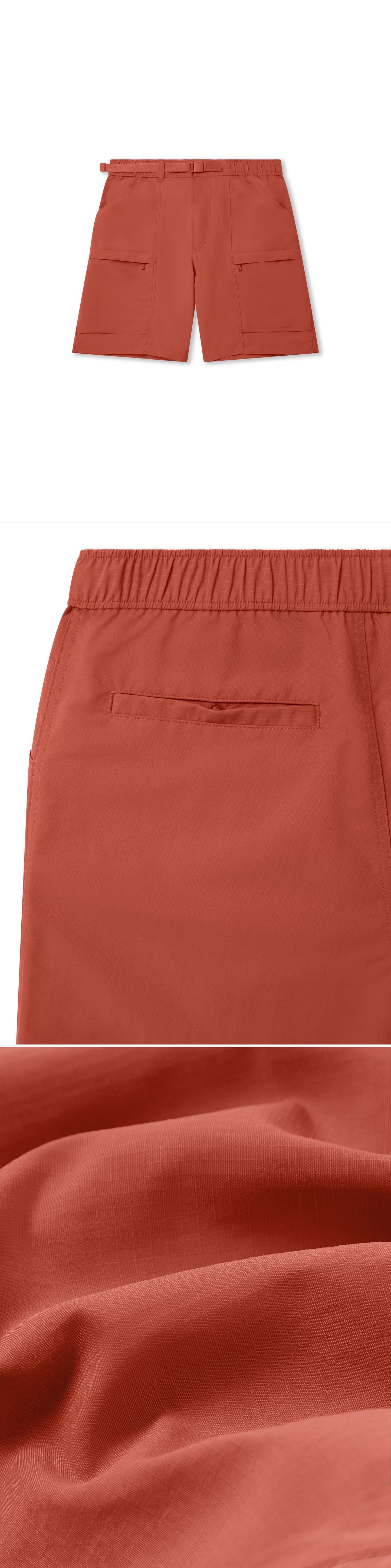 ORANGE_SHORT - Flat Lay - 3 x Shots - Front + Detail B + Detail C