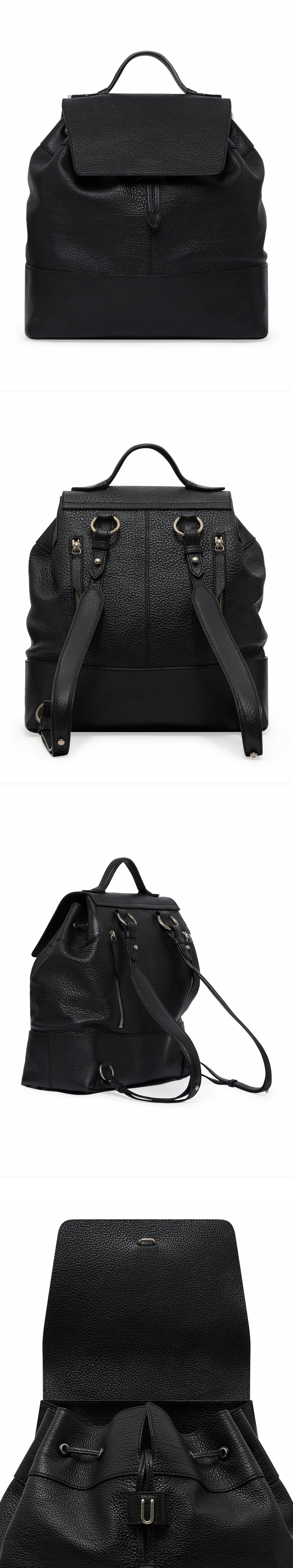 BLACK_GLIDE_BULL_CALFSKIN_BACKPACK - Acc - 4 x Shots - Front + Back + Side + Detail