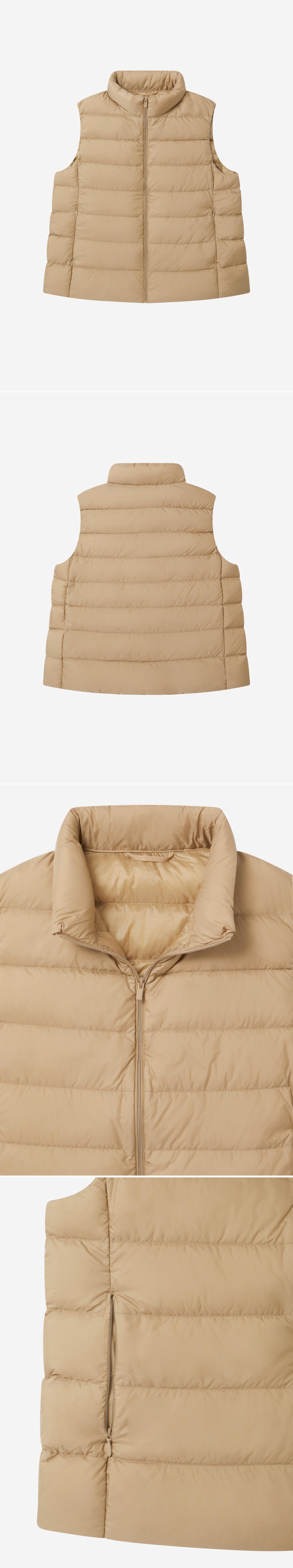 BEIGE_GILLET - Flat Lay - 4 x Shots - Front + Back + Detail A + Detail B