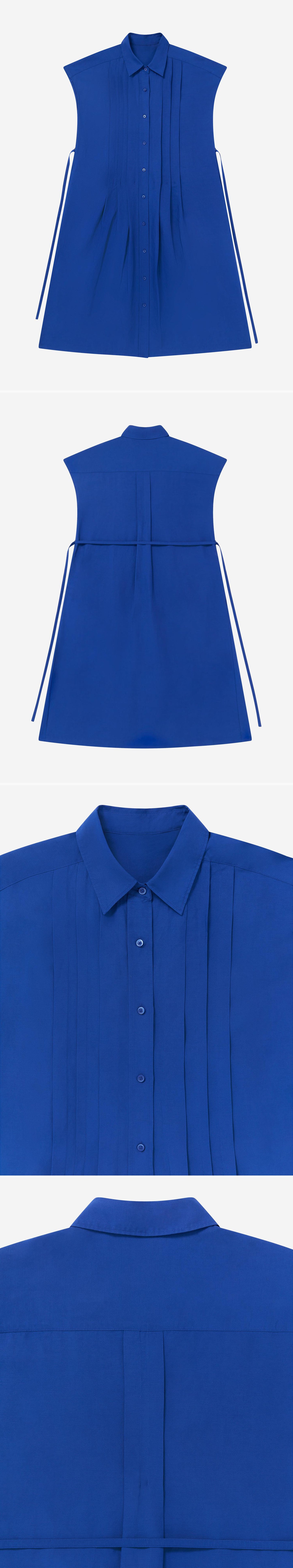 BLUE_DRESS - Flat Lay - 4 x Shots - Front + Back + Detail A + Detail B