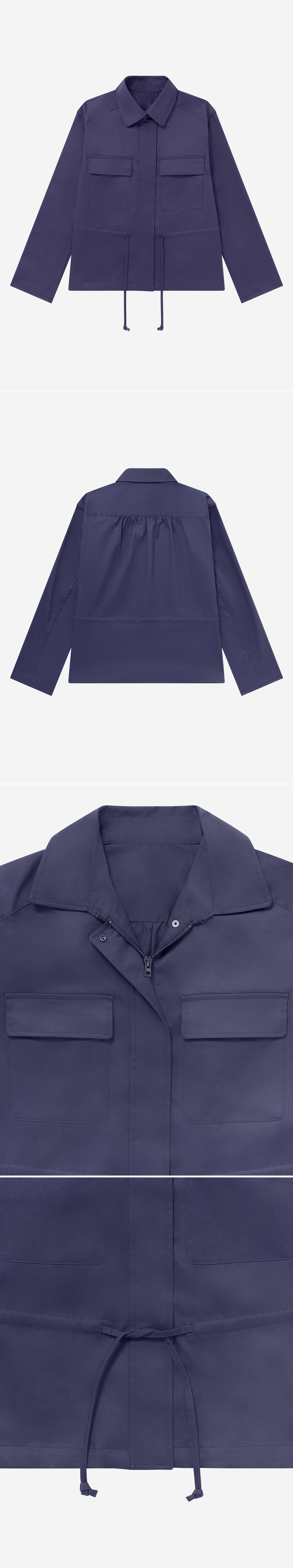 BLUE_JACKET - Flat Lay - 4 x Shots - Front + Back + Detail A + Detail B