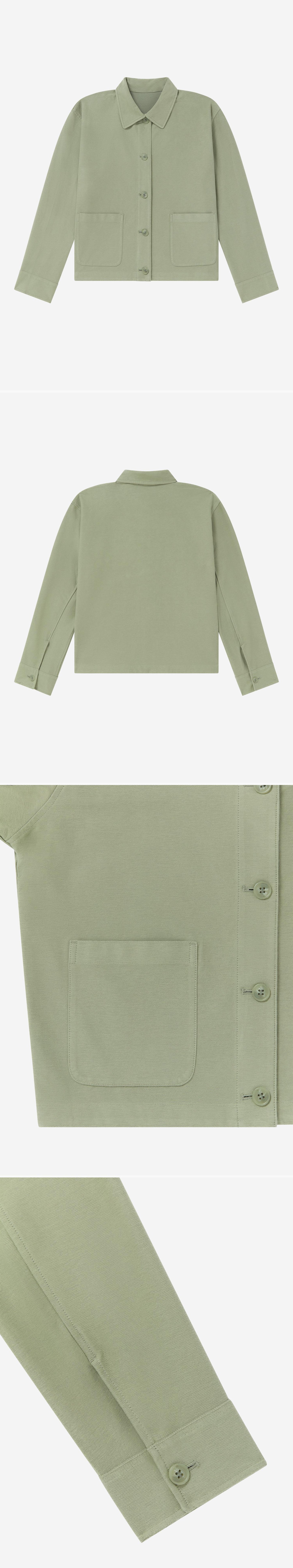 GREEN_OVERSHIRT - Flat Lay - 4 x Shots - Front + Back + Detail A + Detail B