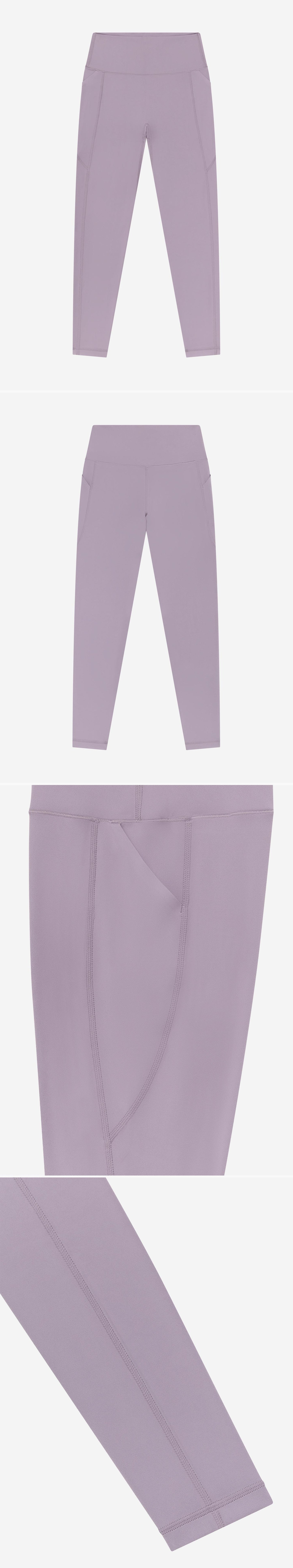 LILAC_LEGGINGS - Flat Lay - 4 x Shots - Front + Back + Detail A + Detail B