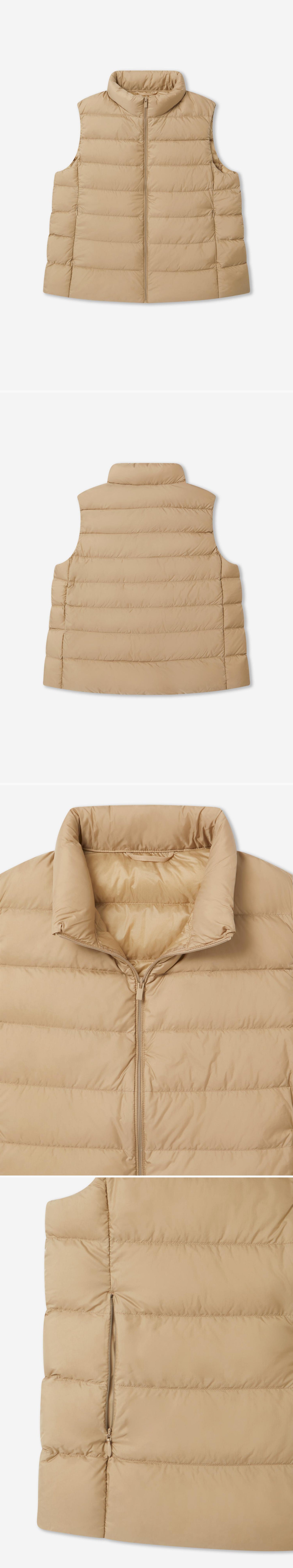 BEIGE_GILLET - Flat Lay - 4 x Shots - Front + Back + Detail A + Detail B
