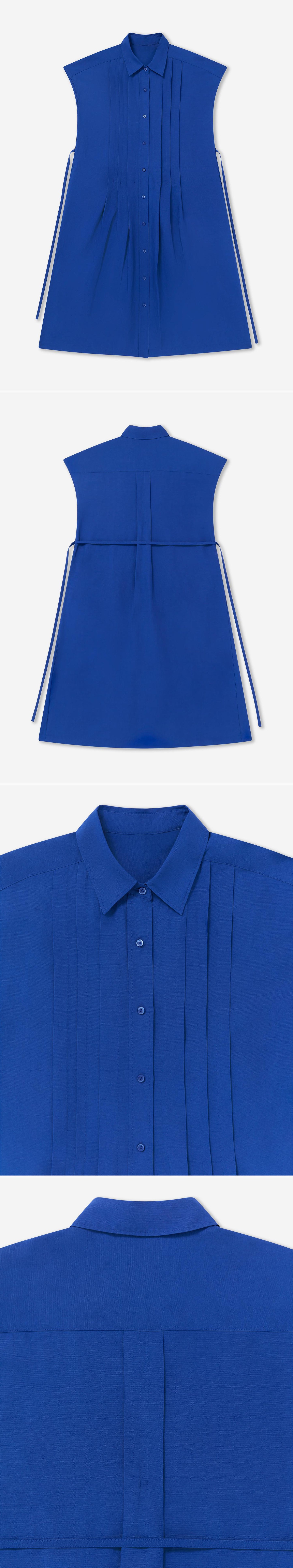 BLUE_DRESS - Flat Lay - 4 x Shots - Front + Back + Detail A + Detail B