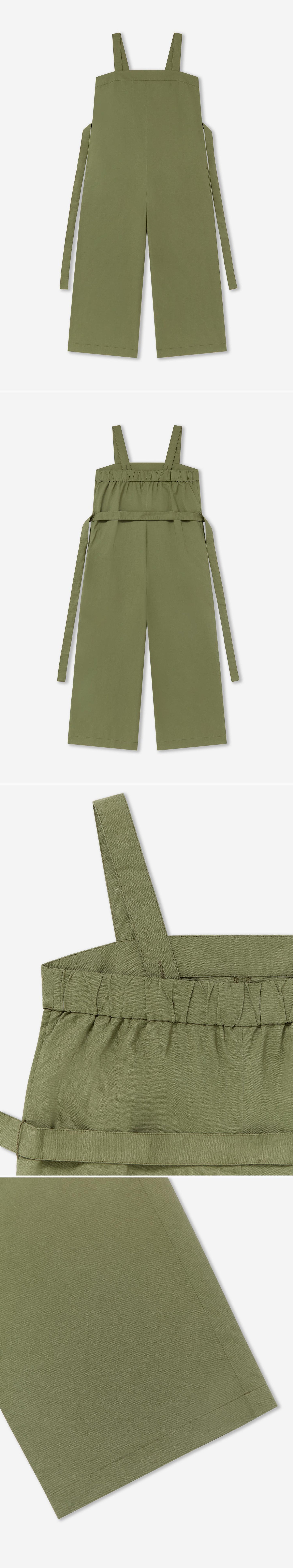 GREEN_JUMPSUIT - Flat Lay - 4 x Shots - Front + Back + Detail A + Detail B
