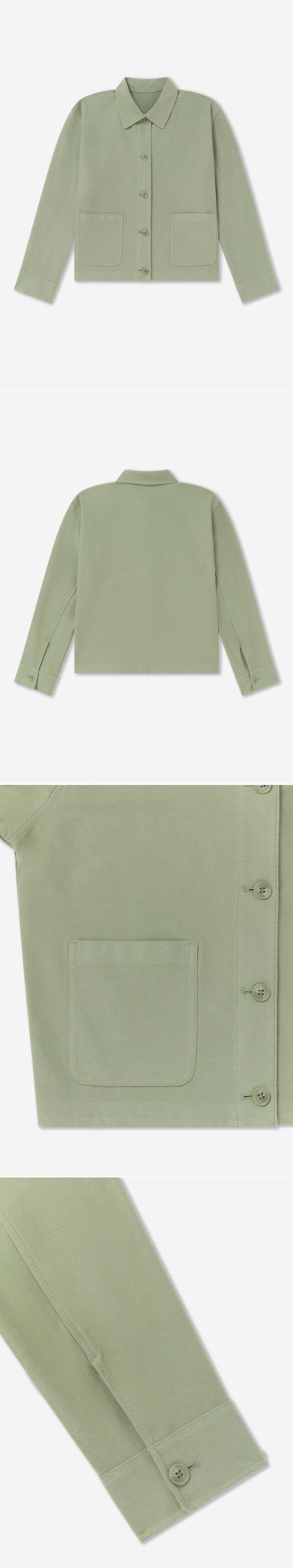 GREEN_OVERSHIRT - Flat Lay - 4 x Shots - Front + Back + Detail A + Detail B