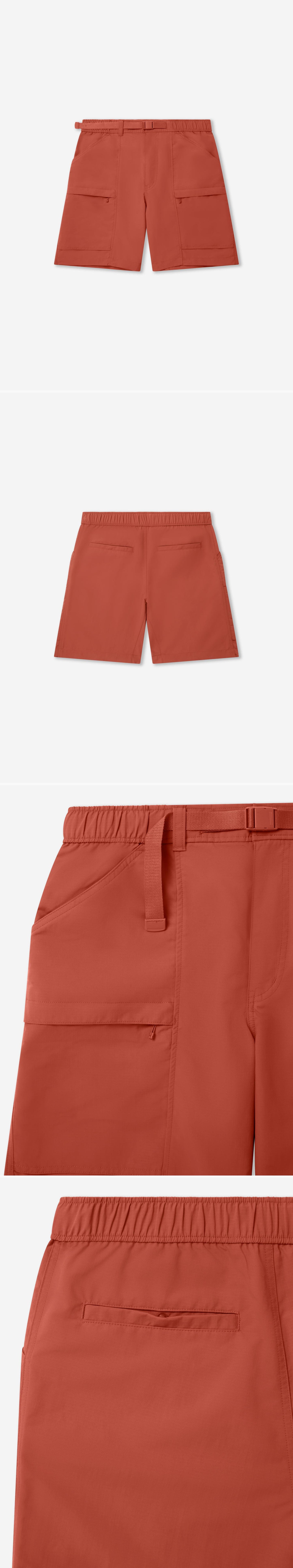 ORANGE_SHORT - Flat Lay - 4 x Shots - Front + Back + Detail A + Detail B